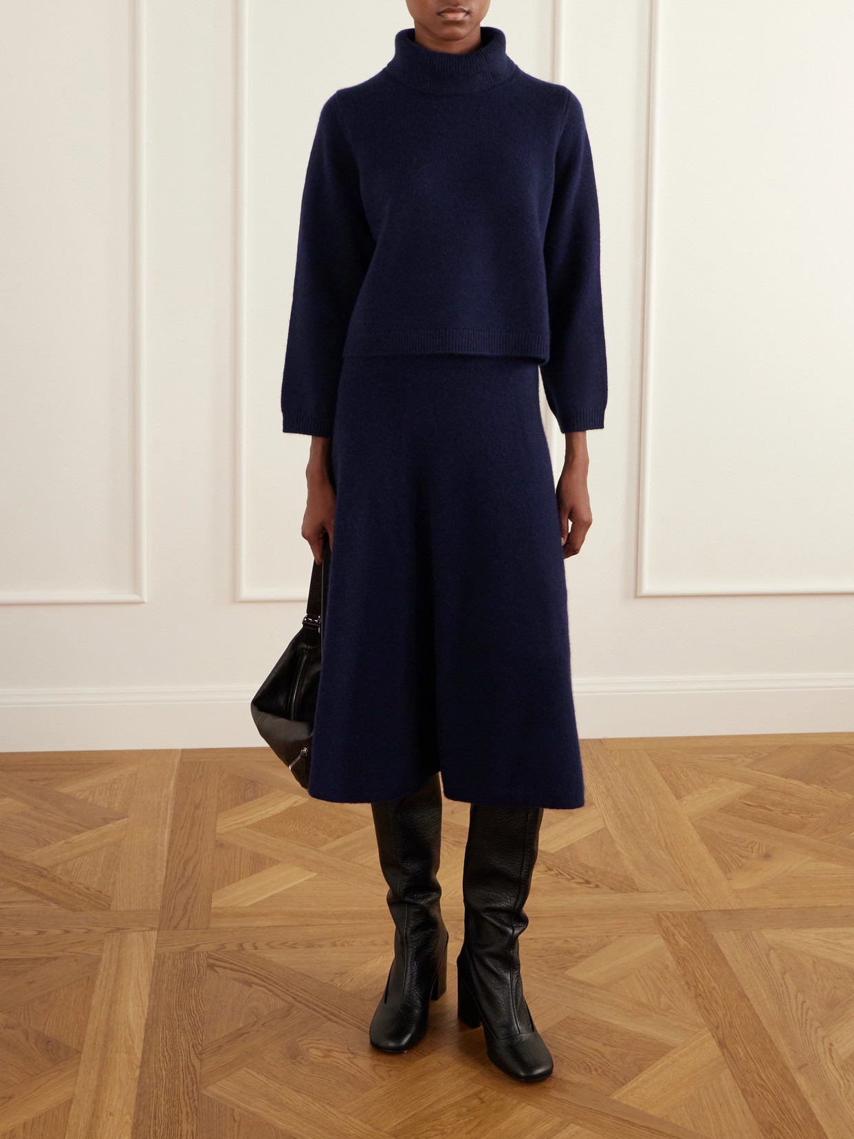 Harwood Cropped Cashmere Turtleneck Sweater