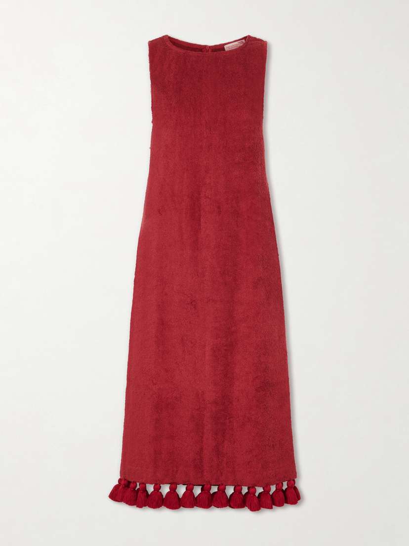 Cap d’Antibes Aurelia Tasseled Cotton-terry Midi Dress | Thumbnail 5 Cap d’Antibes Aurelia Tasseled Cotton-terry Midi Dress | Thumbnail 5