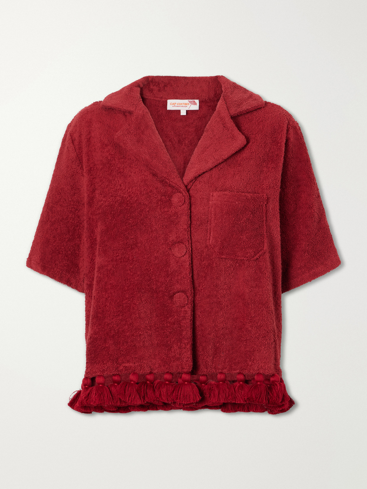 Cap D’antibes Antonia Cotton-terry Shirt In Burgundy