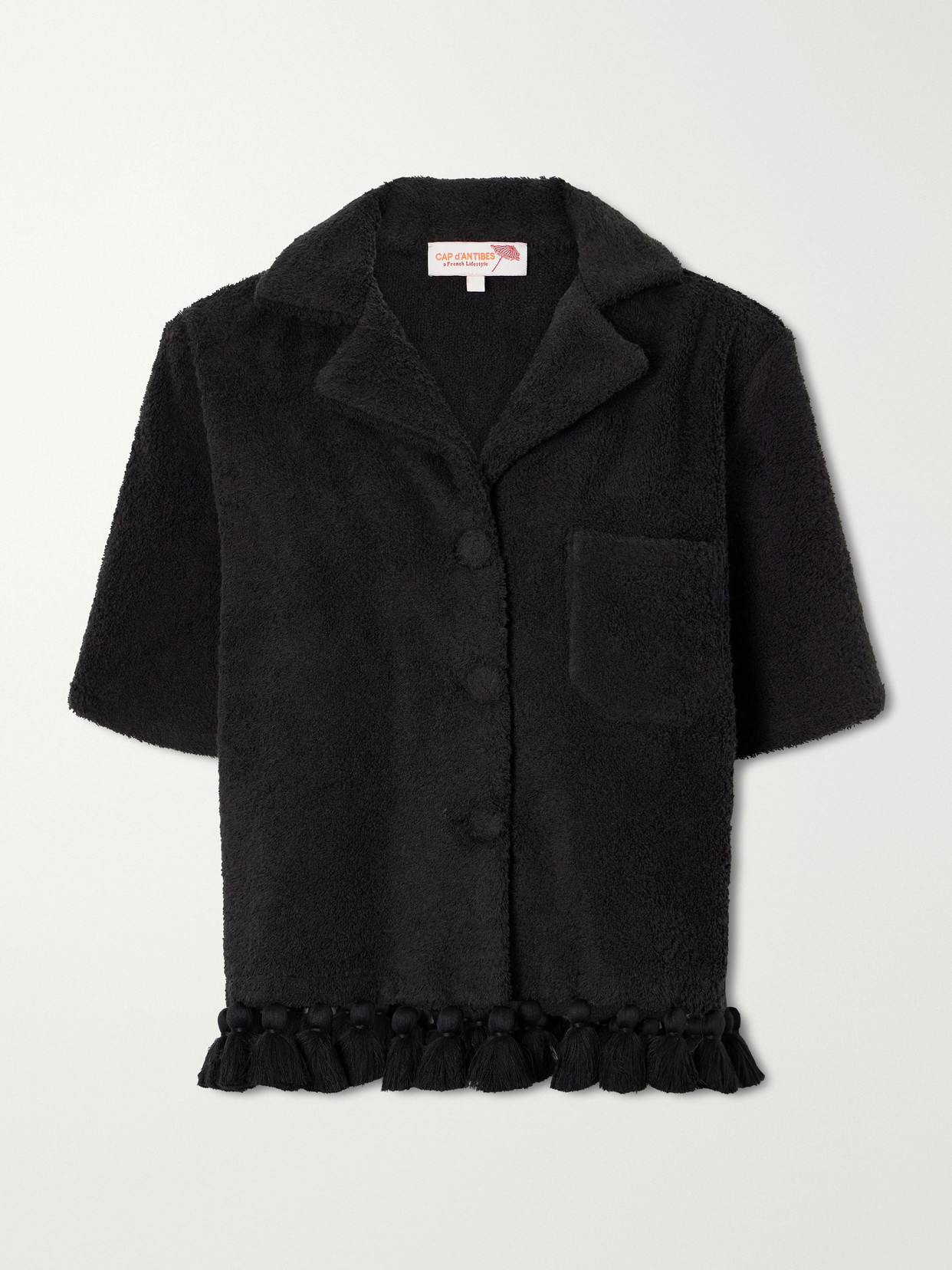 Cap D’antibes Antonia Cotton-terry Shirt In Black