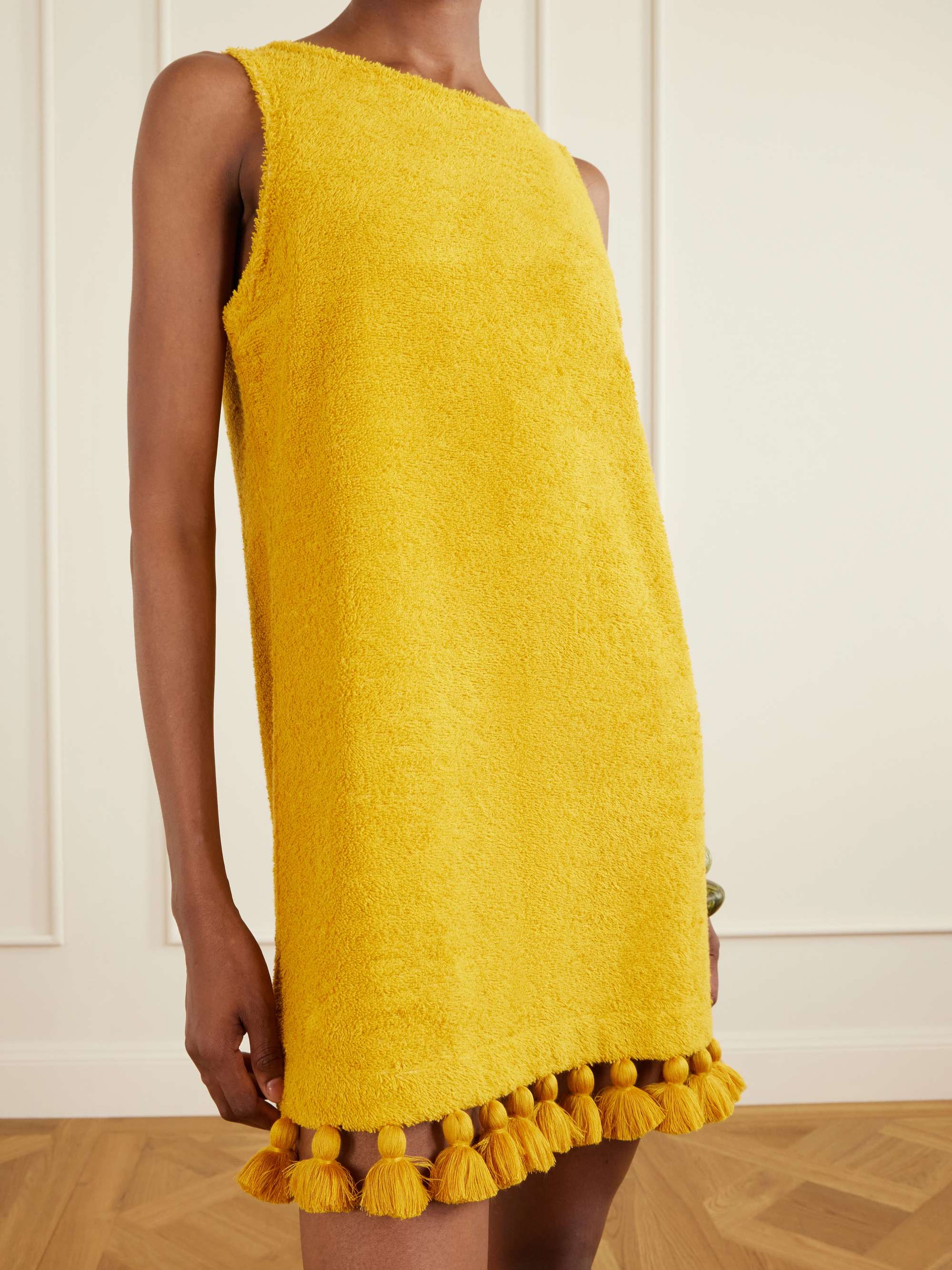 CAP D'ANTIBES Manon cotton-terry mini dress | NET-A-PORTER
