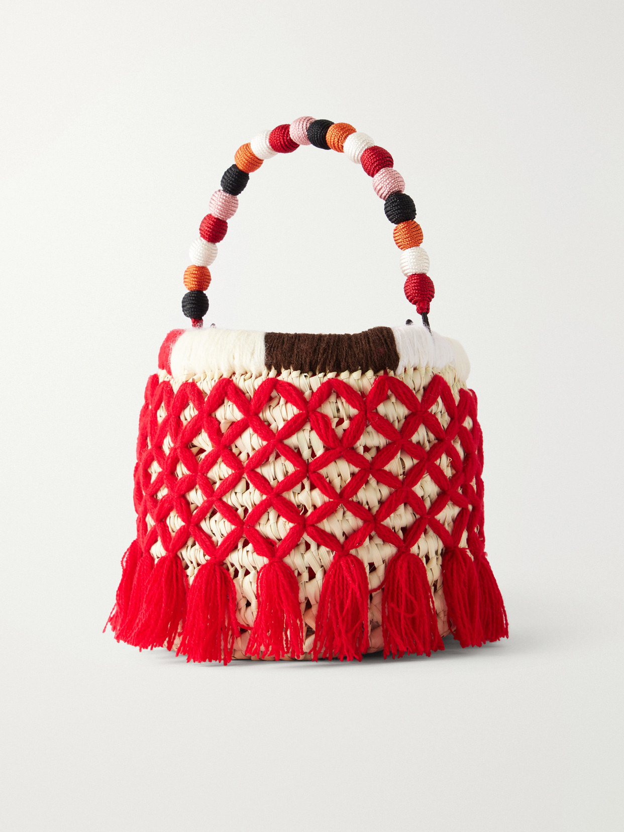 Cap D’antibes Panier Raffia Tote In Red