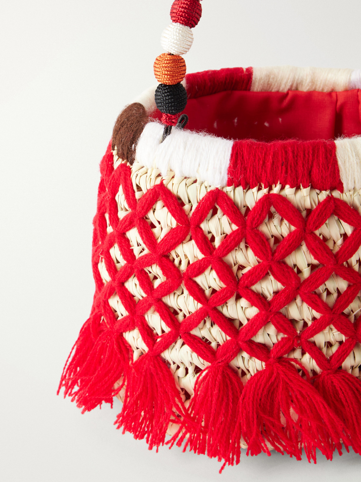 Cap D’antibes Panier Raffia Tote In Red