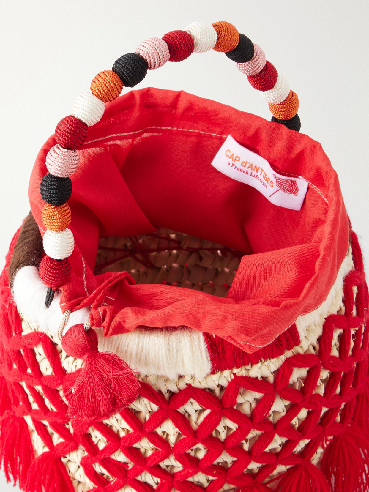 Cap D’antibes Panier Raffia Tote In Red