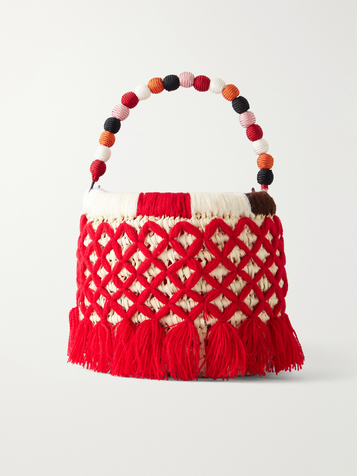 Cap D’antibes Panier Raffia Tote In Red