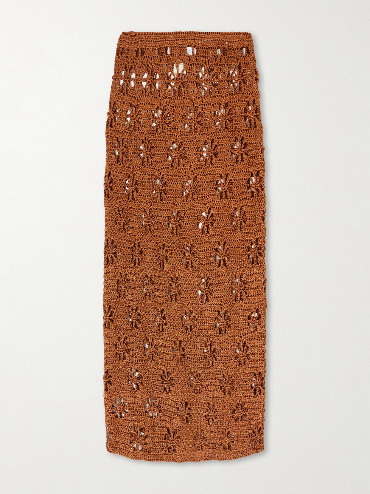 Calle Del Mar Crocheted Midi Skirt In Brown