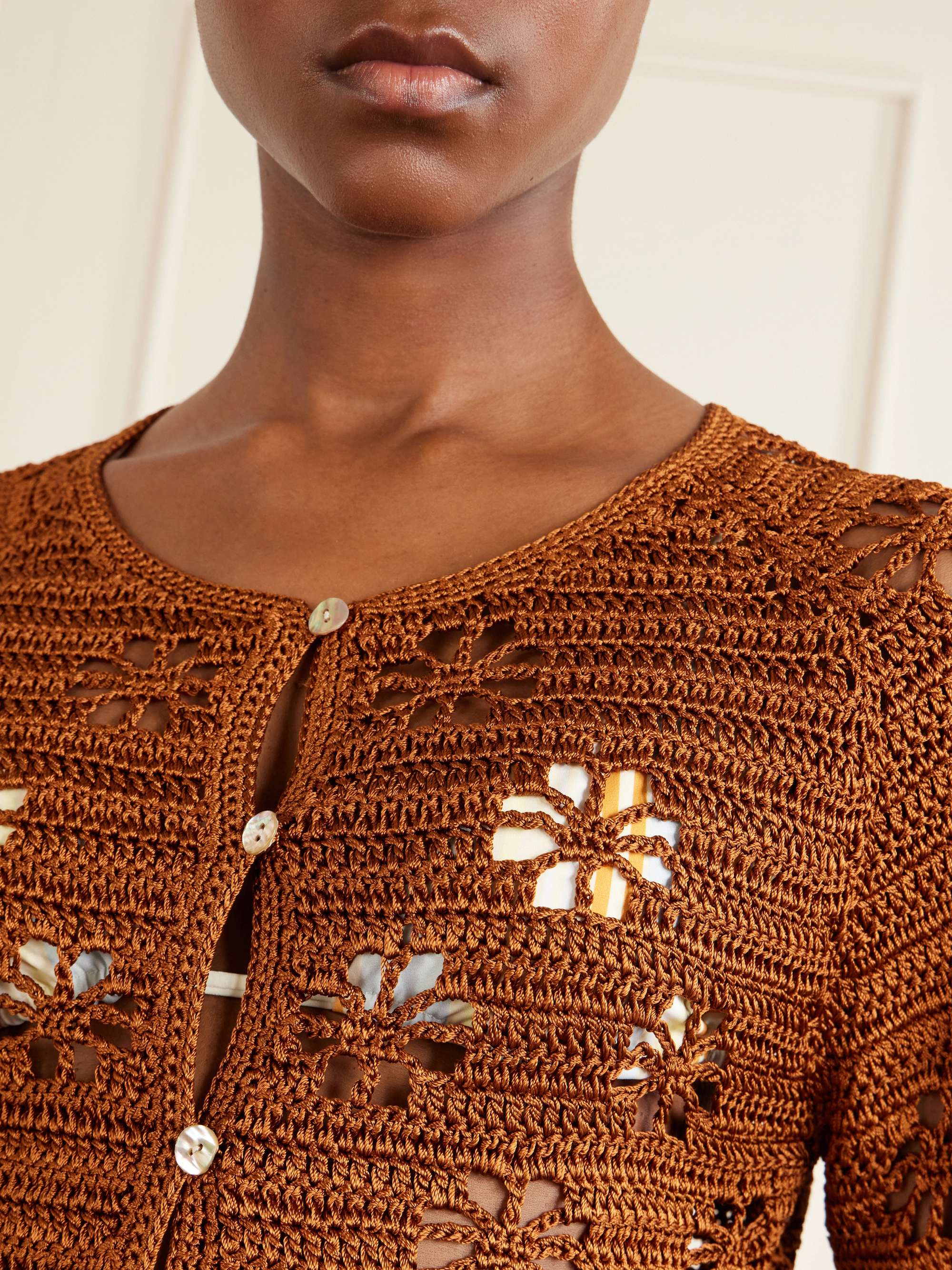 CALLE DEL MAR Cropped crocheted cardigan | NET-A-PORTER