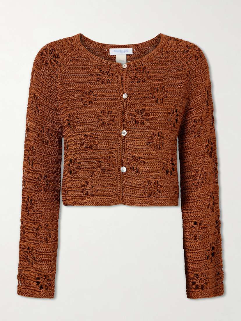 Calle Del Mar Cropped Crocheted Cardigan