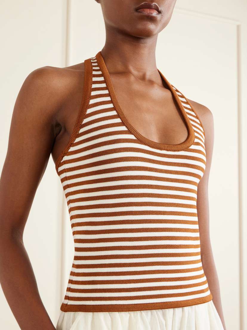 Calle Del Mar Halterneck Striped Knitted Top | Thumbnail 4