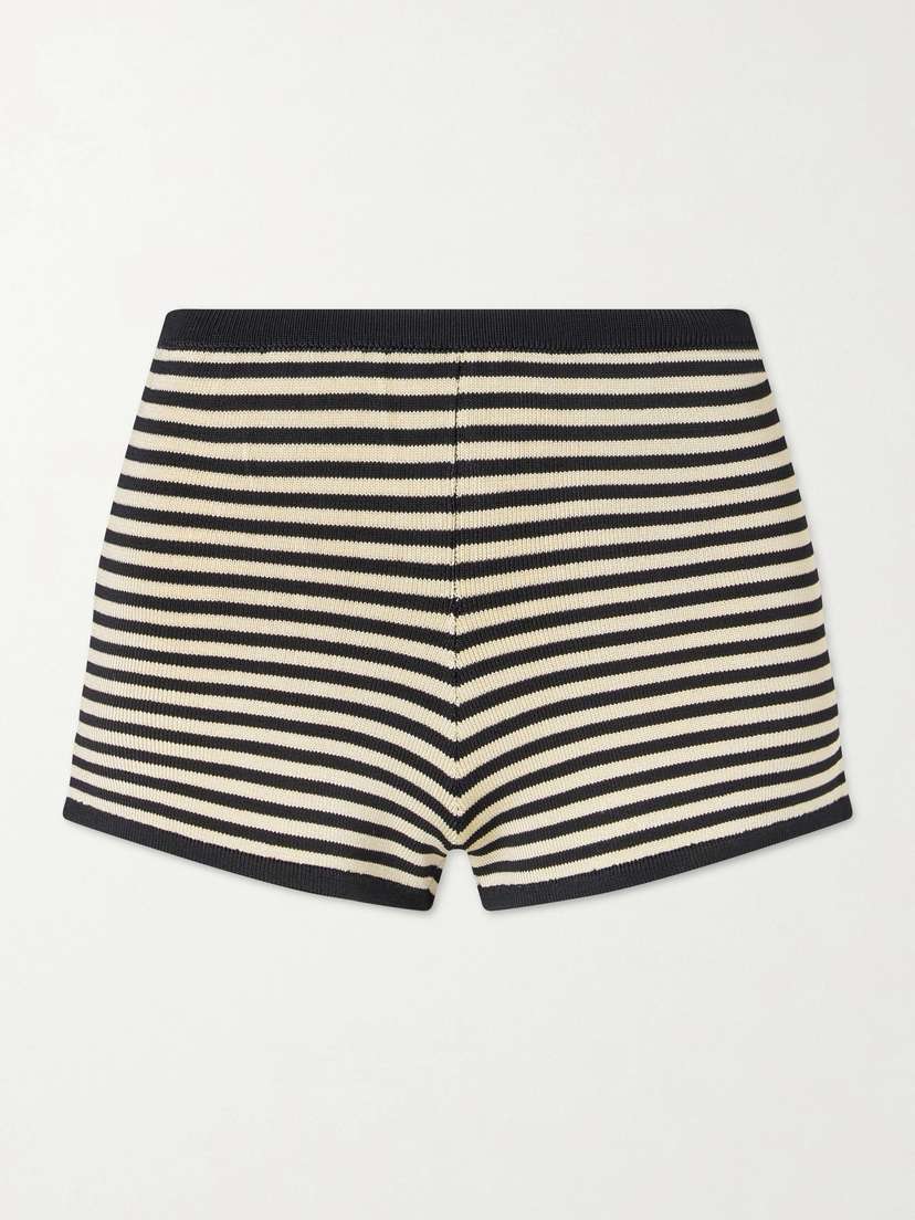 Calle Del Mar Striped Stretch-knit Shorts