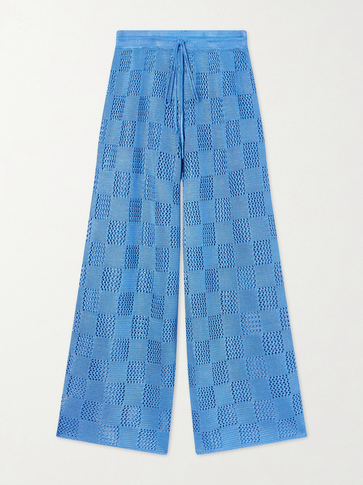 Calle Del Mar Knitted Wide-leg Pants In Gray