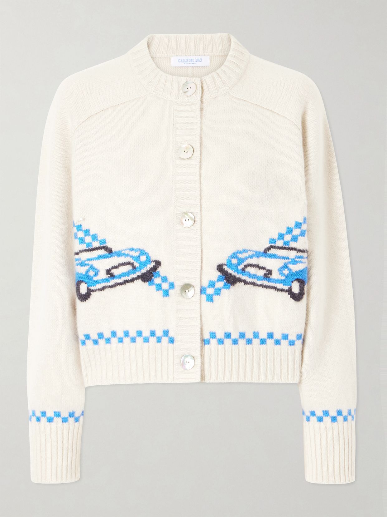 Calle Del Mar Embroidered cashmere cardigan