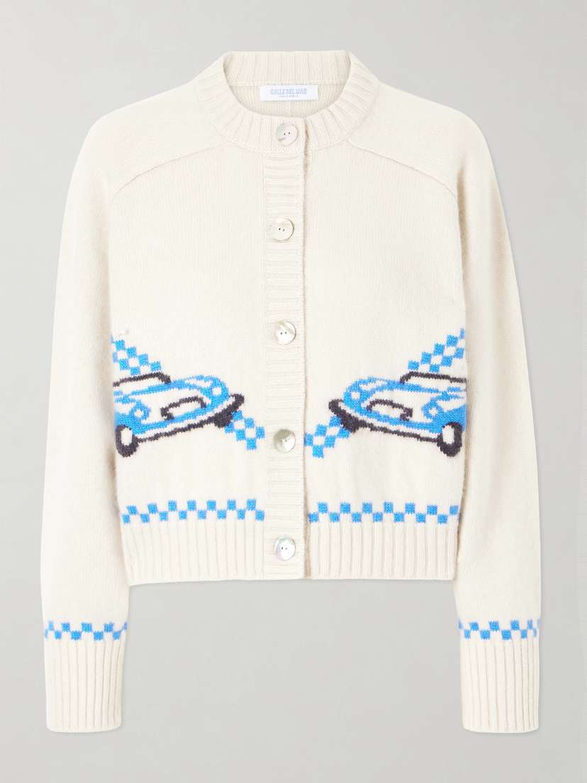 Calle Del Mar Embroidered Cashmere Cardigan
