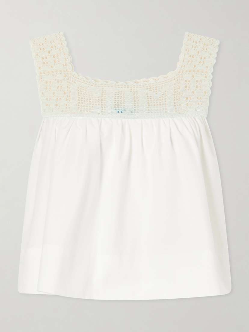 Calle Del Mar Heirloom Lace-trimmed Cotton-poplin Top | Thumbnail 5 Calle Del Mar Heirloom Lace-trimmed Cotton-poplin Top | Thumbnail 5