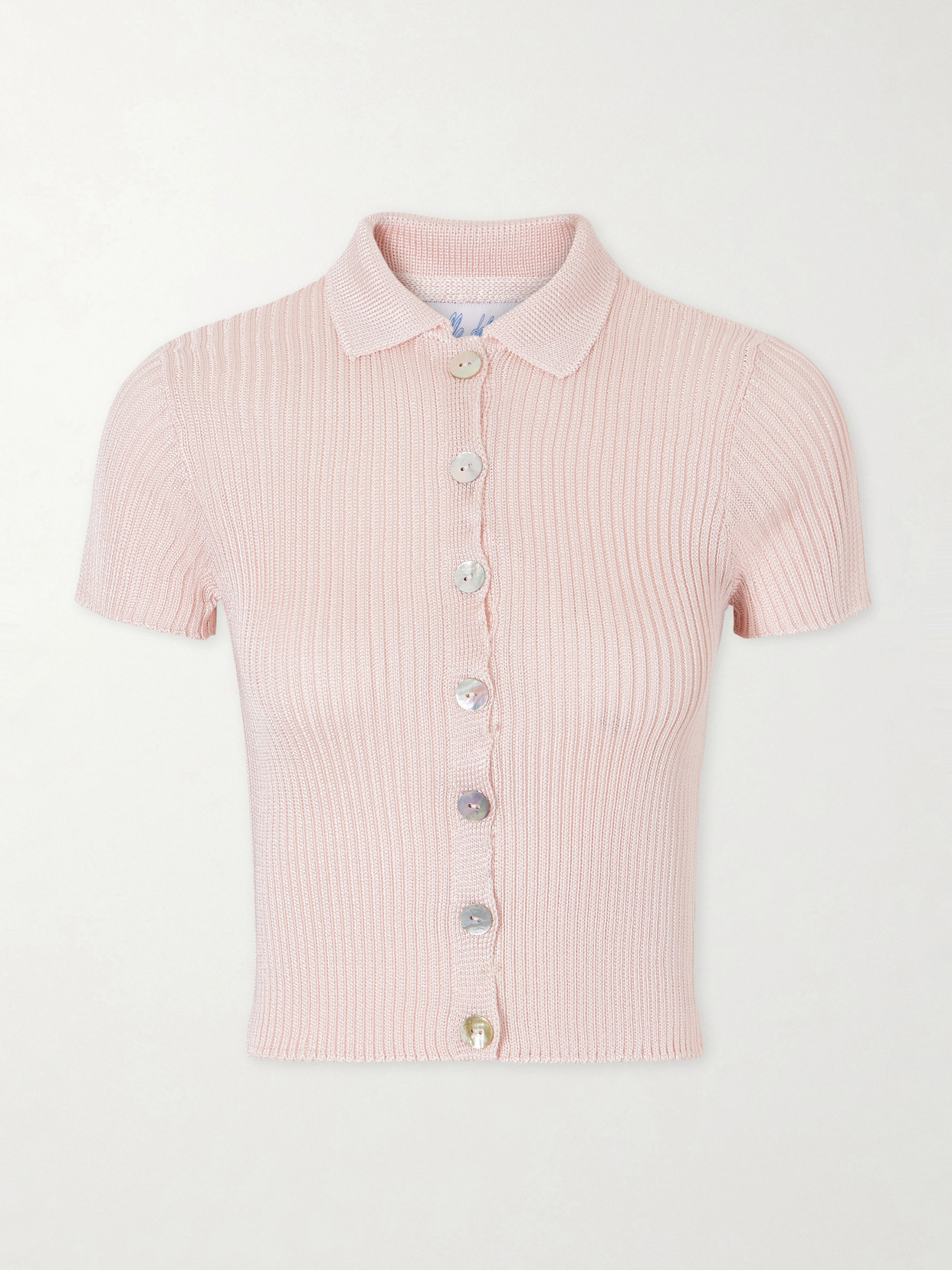 Calle Del Mar Ribbed-knit Cardigan In Pink