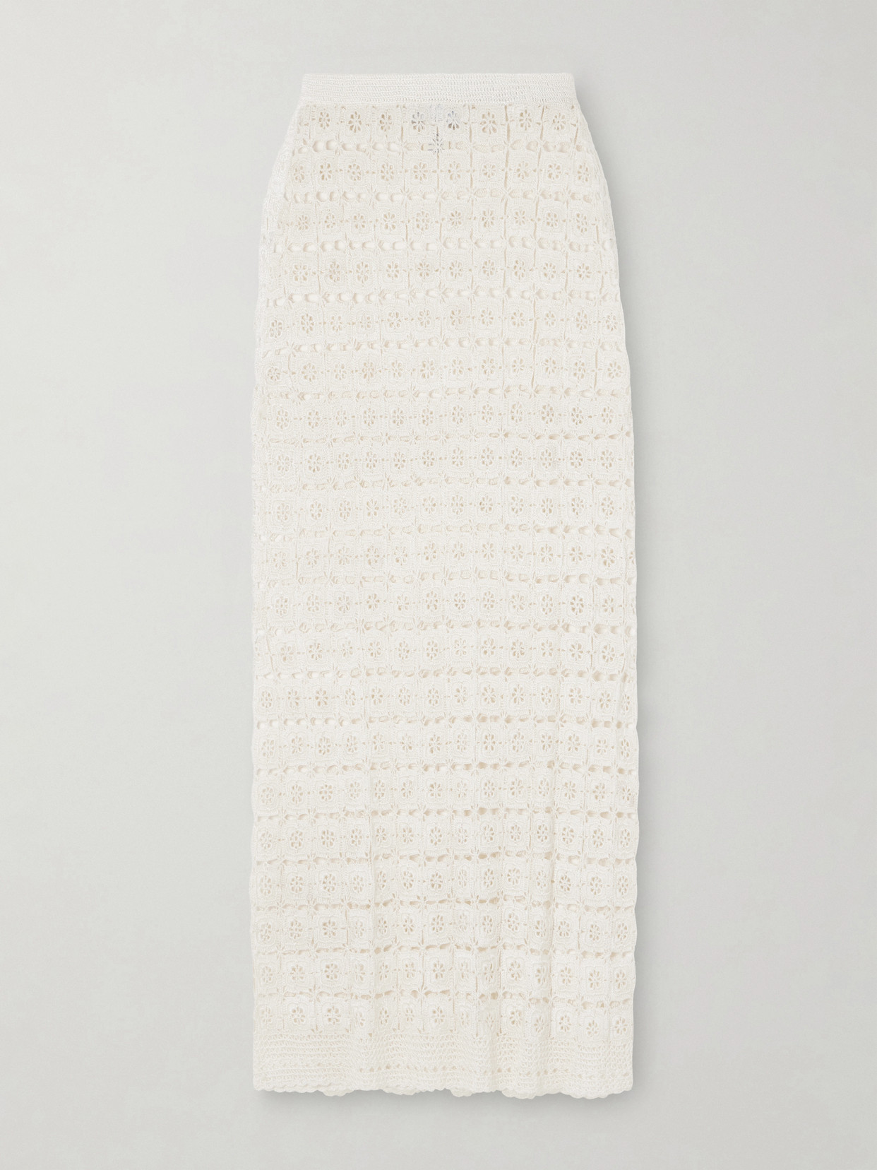 Calle Del Mar Tea Party Crochet Midi Skirt In White