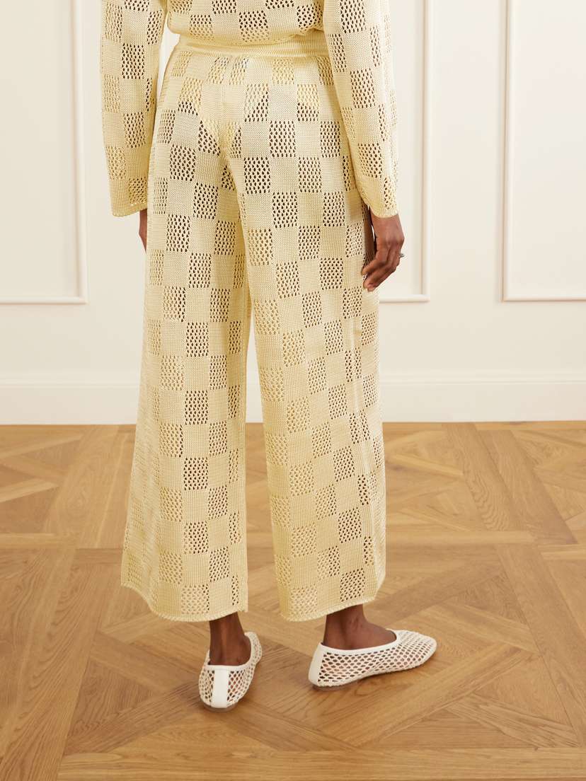 Calle Del Mar Checked Woven Wide-leg Pants | Thumbnail 4