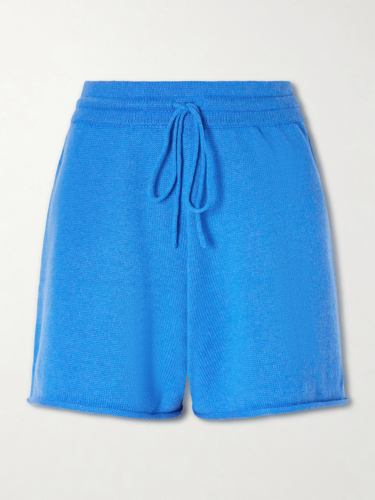 Calle Del Mar Knitted Cashmere Shorts In Blue