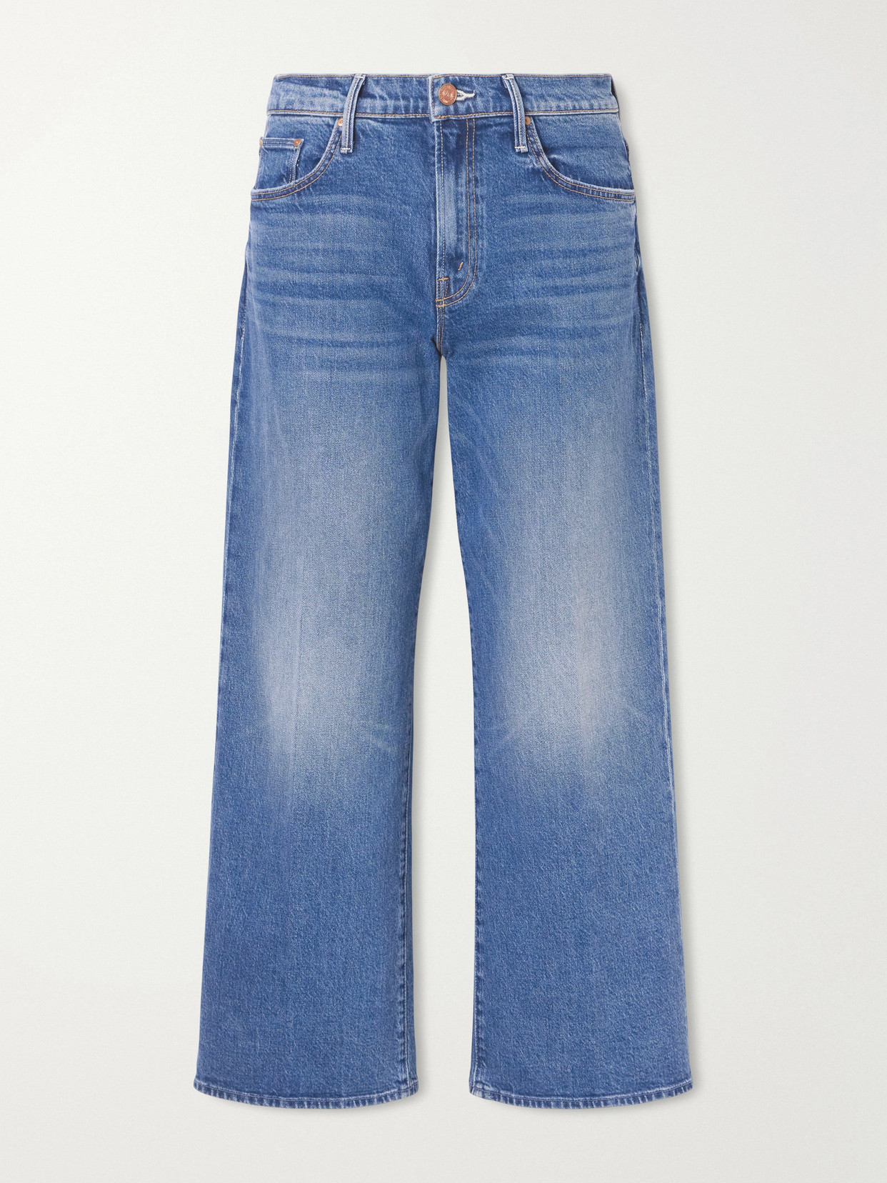 Mother The Mid Rise Maven Flood Wide-leg Jeans In Blue