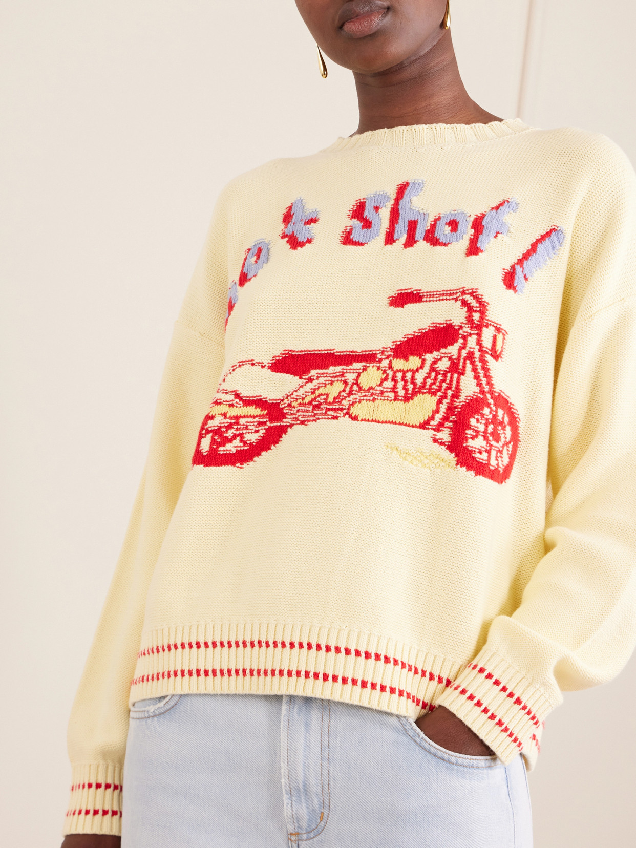 The Big Jumper Intarsia-Knit Cotton Sweater