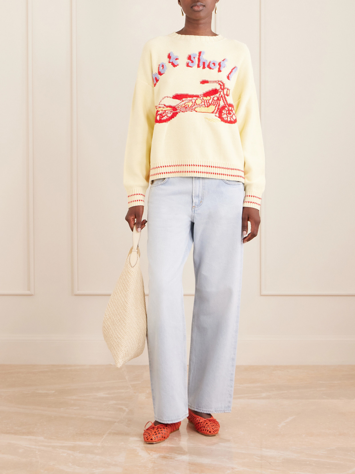 The Big Jumper Intarsia-Knit Cotton Sweater