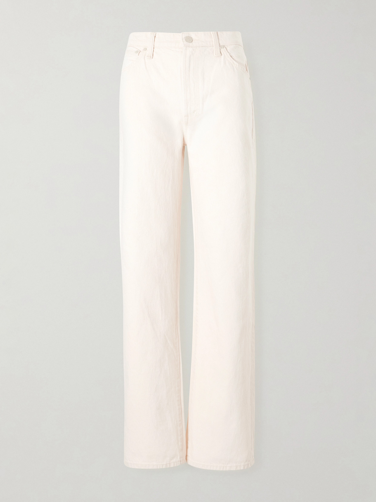 Mother The Dodger Skimp Mid-rise Straight-leg Jeans In White