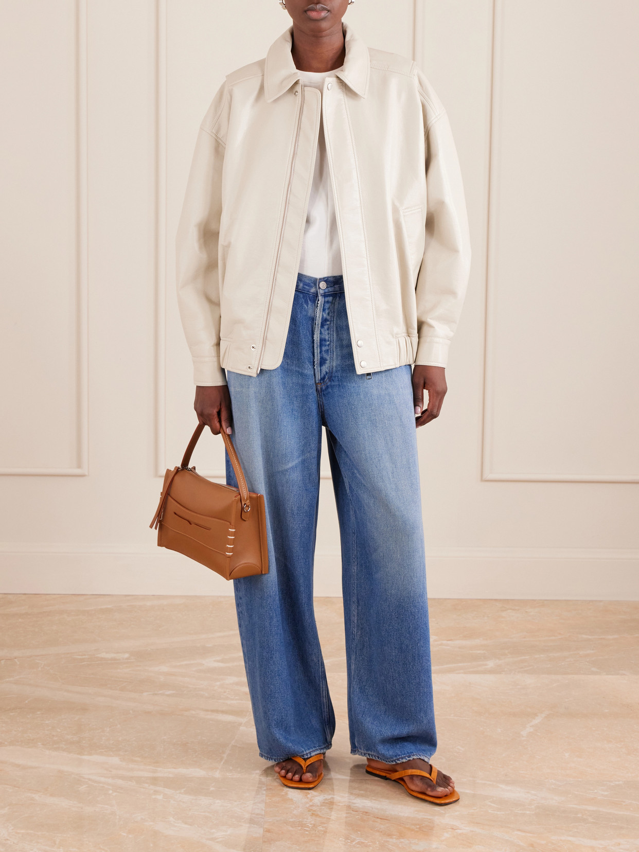 Agolde Rounded Mid-rise Wide-leg Pants In Multi