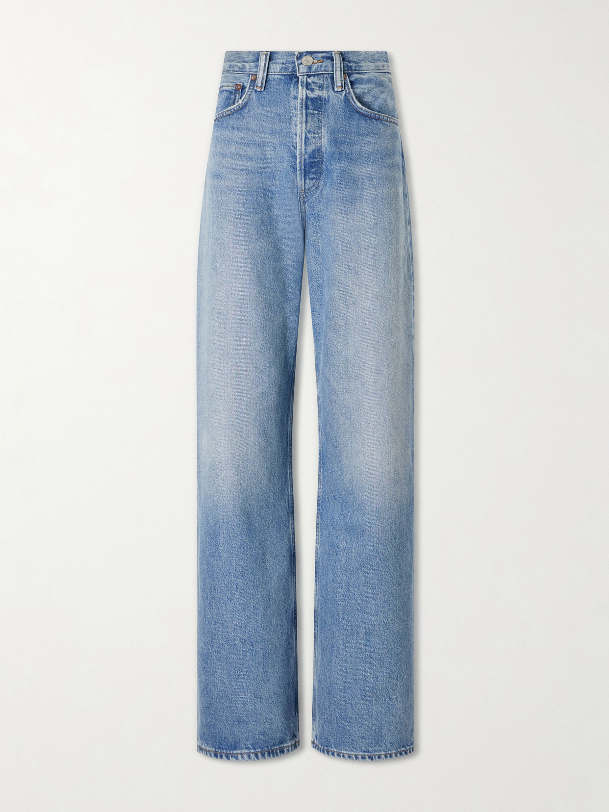 Agolde Vintage Loose High-rise Straight-leg Jeans In Blue
