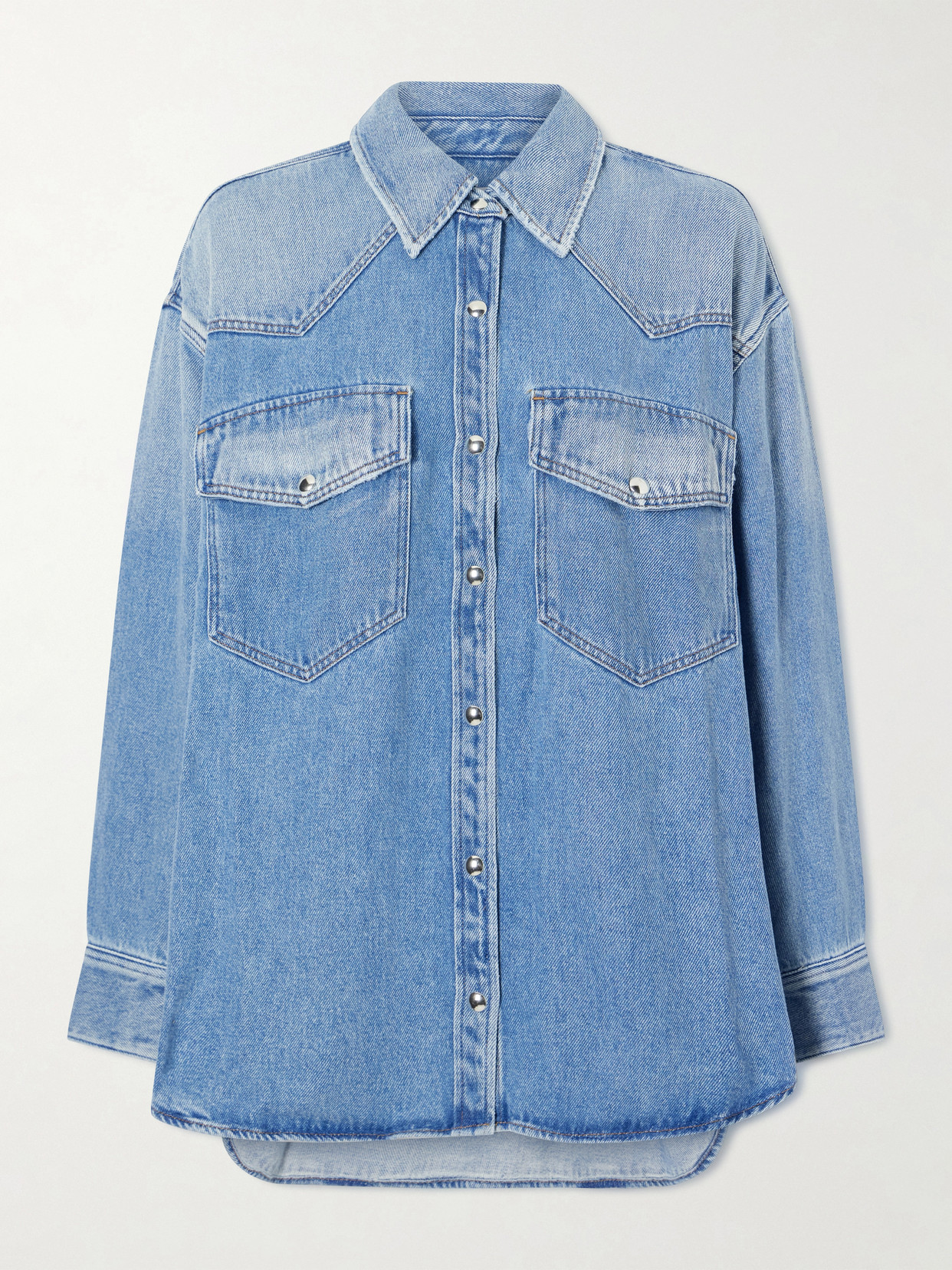 Agolde Lotta Denim Shirt In Blue