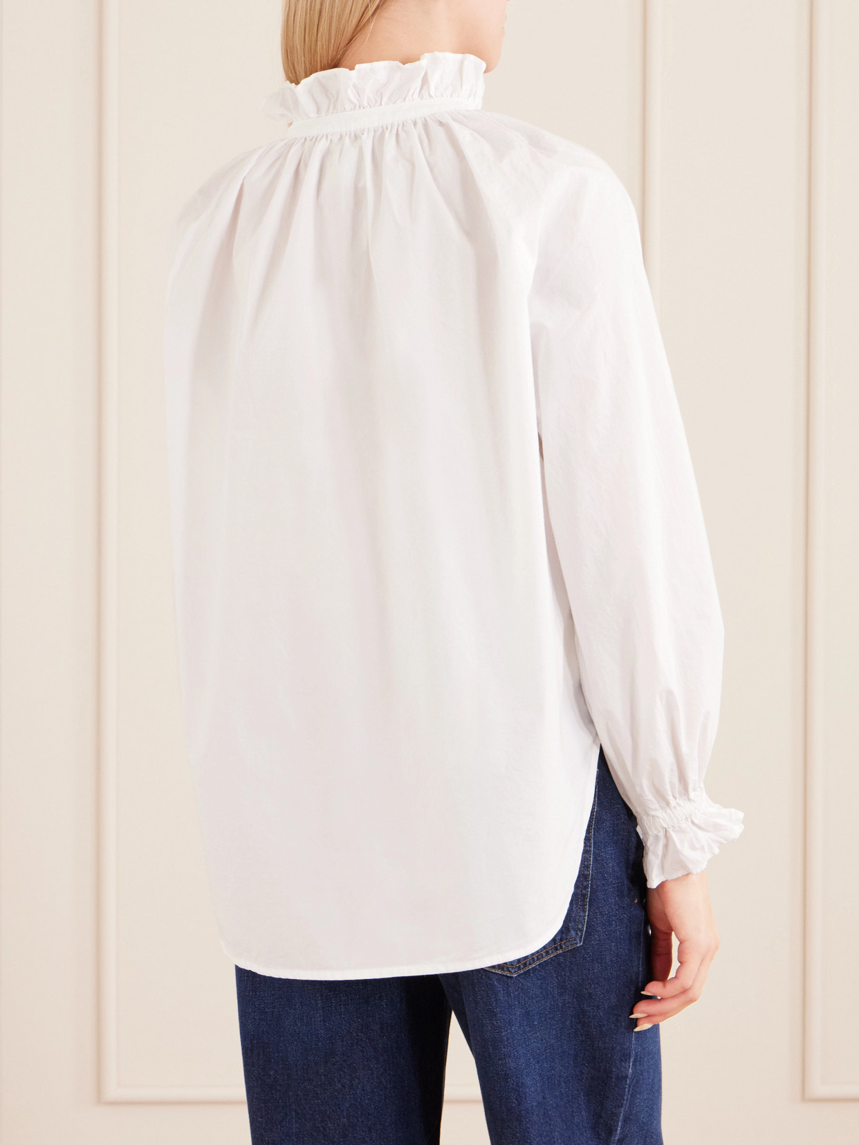 Loretta Ruched Cotton-Poplin Shirt