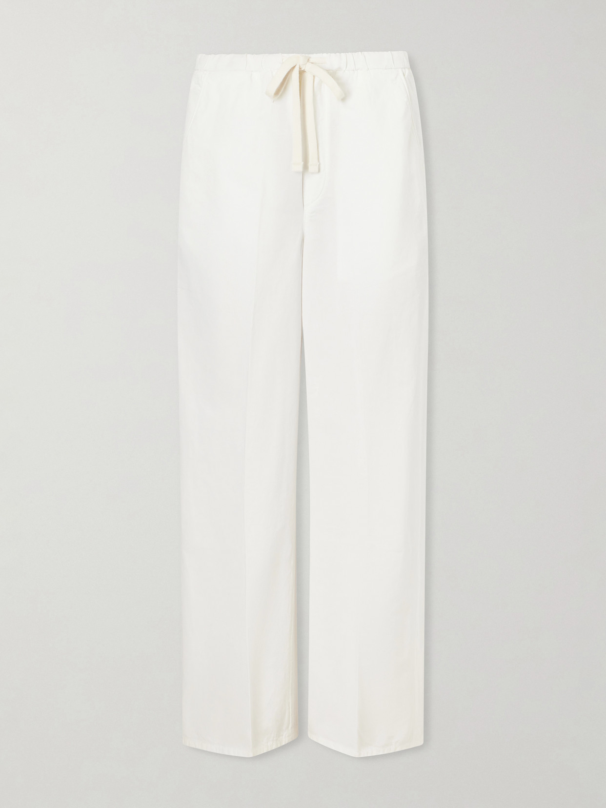 Citizen Of Humanity Aurora Cotton And Linen-blend Wide-leg Pants In White