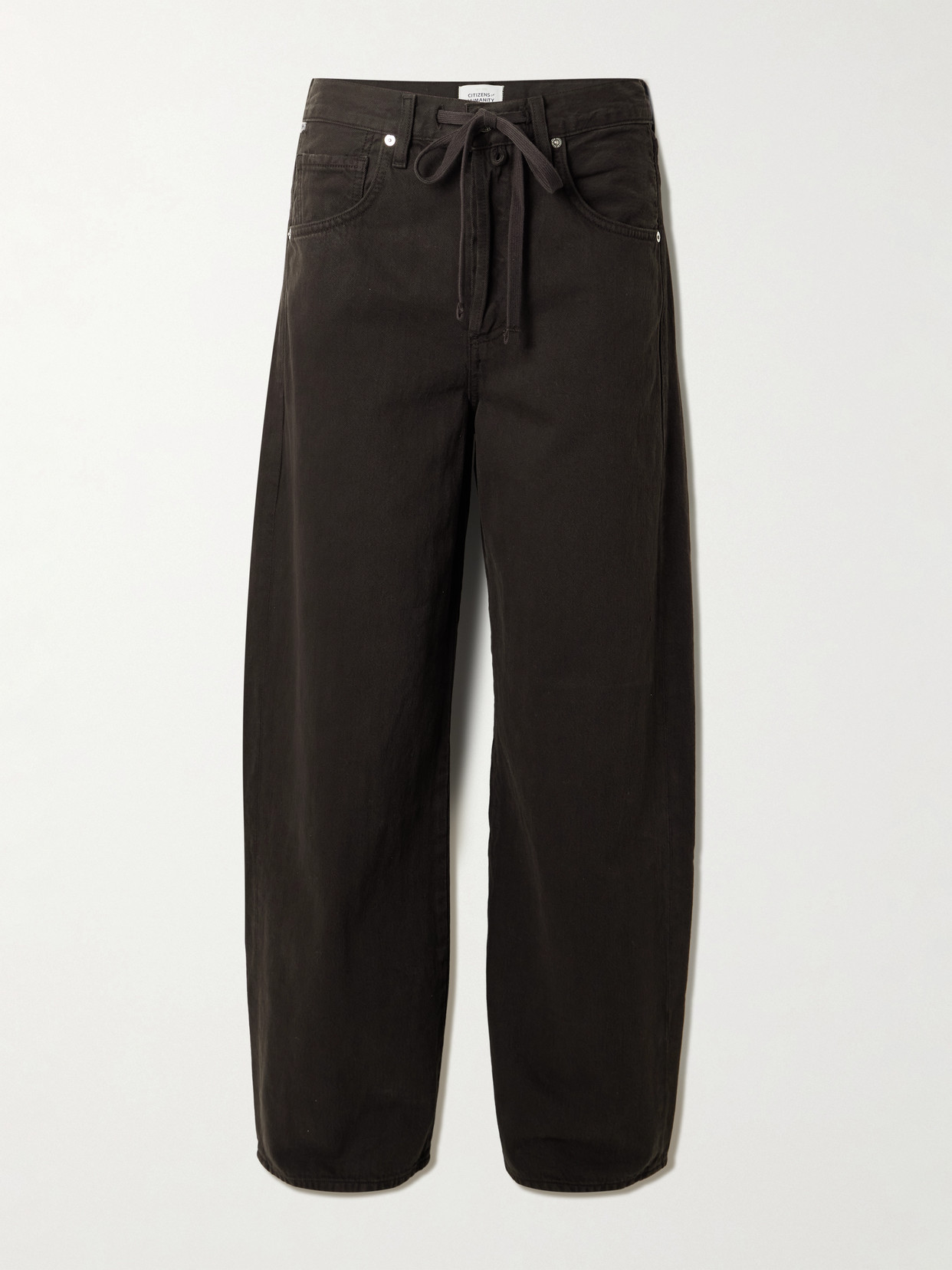 Citizen Of Humanity Brynn Drawstring Mid-rise Wide-leg Jeans In Brown