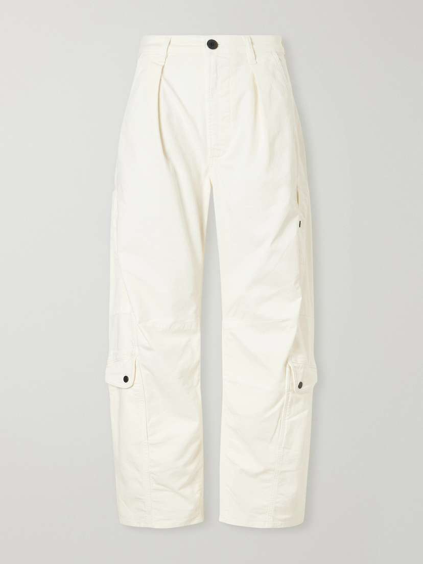 Citizens of Humanity Flight Pleated Organic Cotton-blend Twill Barrel-leg Pants