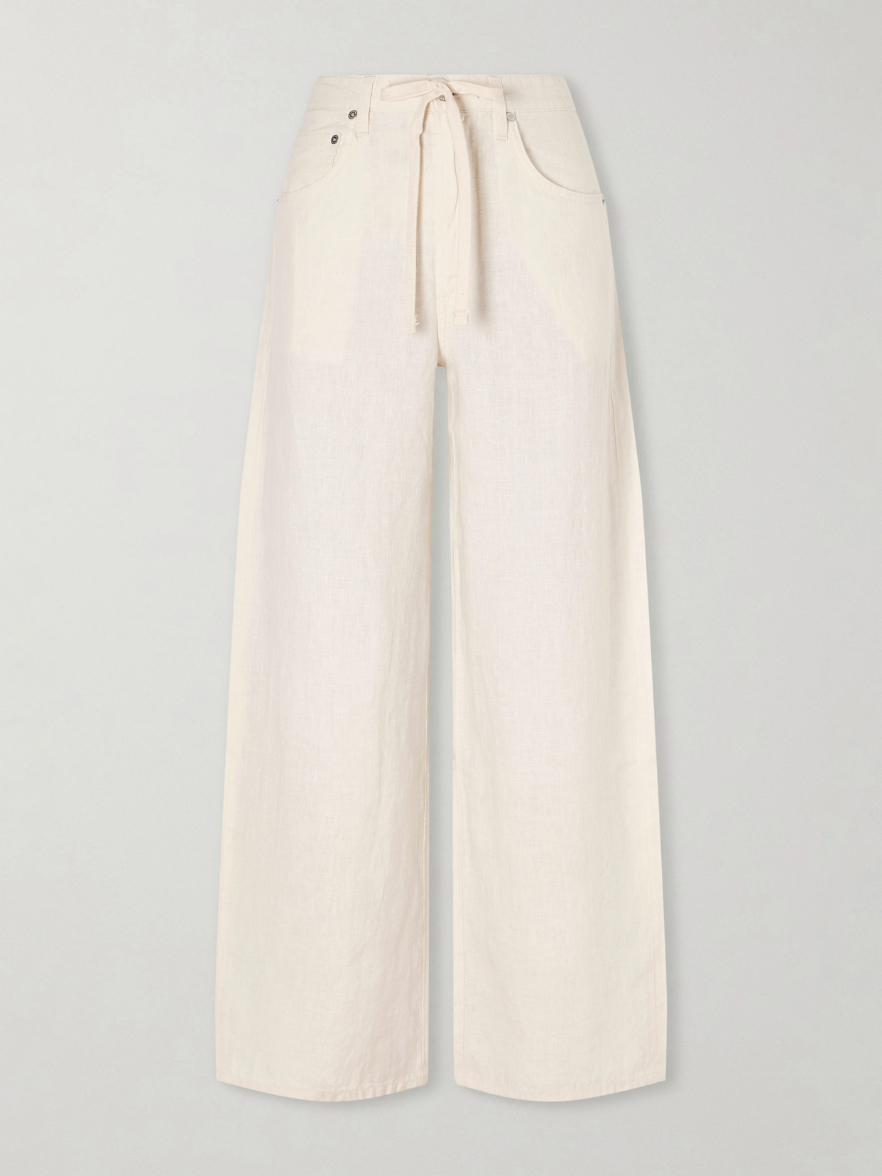 Citizen Of Humanity Brynn Linen Straight-leg Pants In Neutral