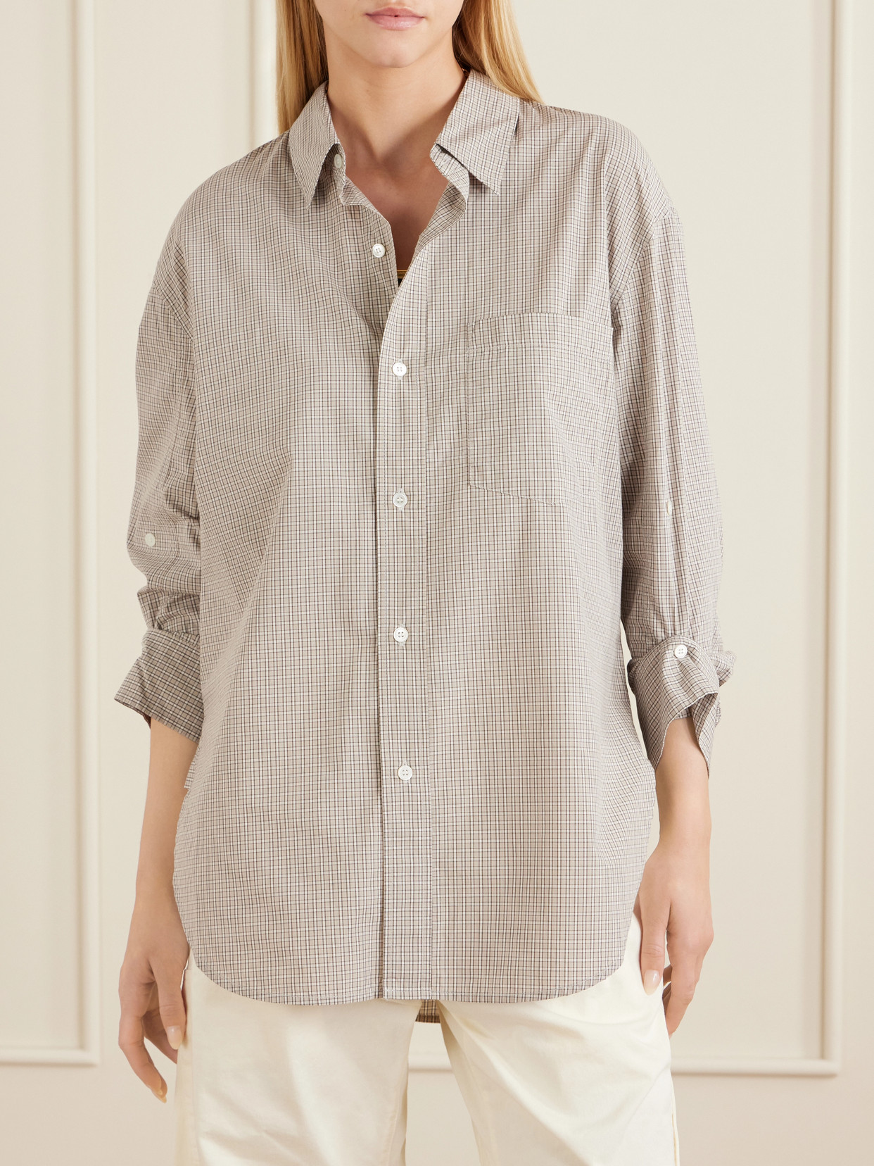 Kayla Checked Cotton-Poplin Shirt