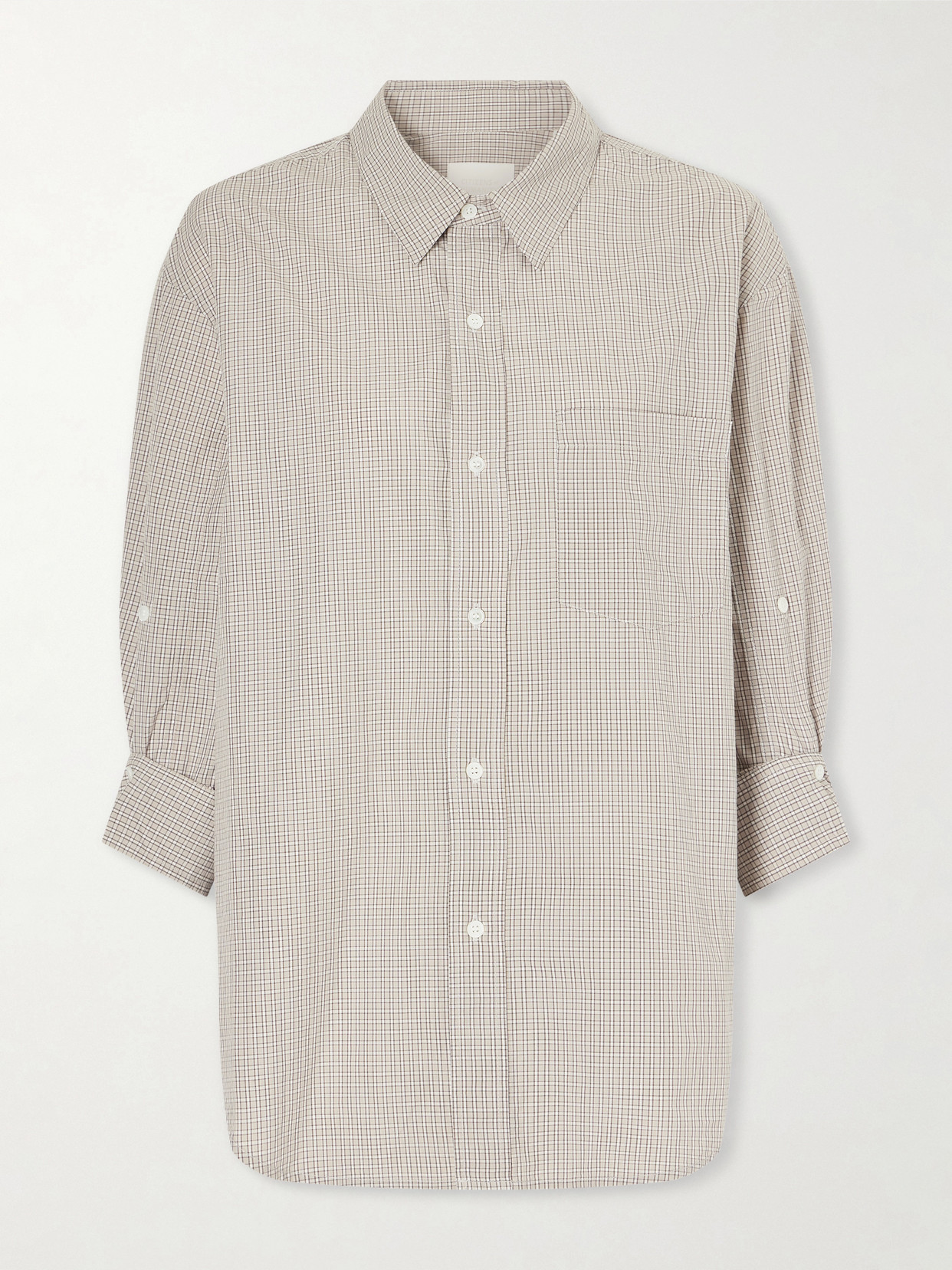 Citizen Of Humanity Kayla Checked Cotton-poplin Shirt In Neutral