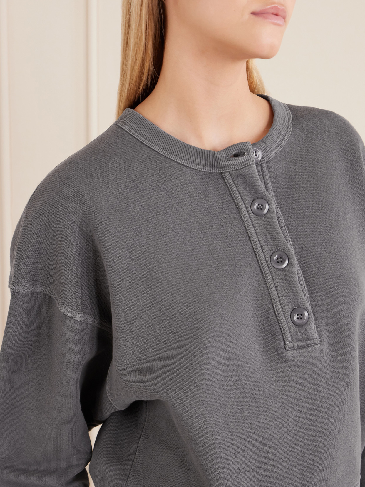 Cotton-Blend Fleece Sweatshirt