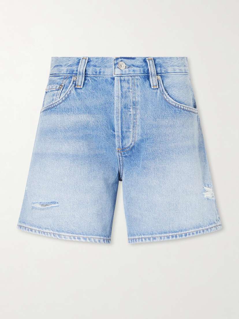 Citizens of Humanity Billie Distressed Organic Denim Shorts