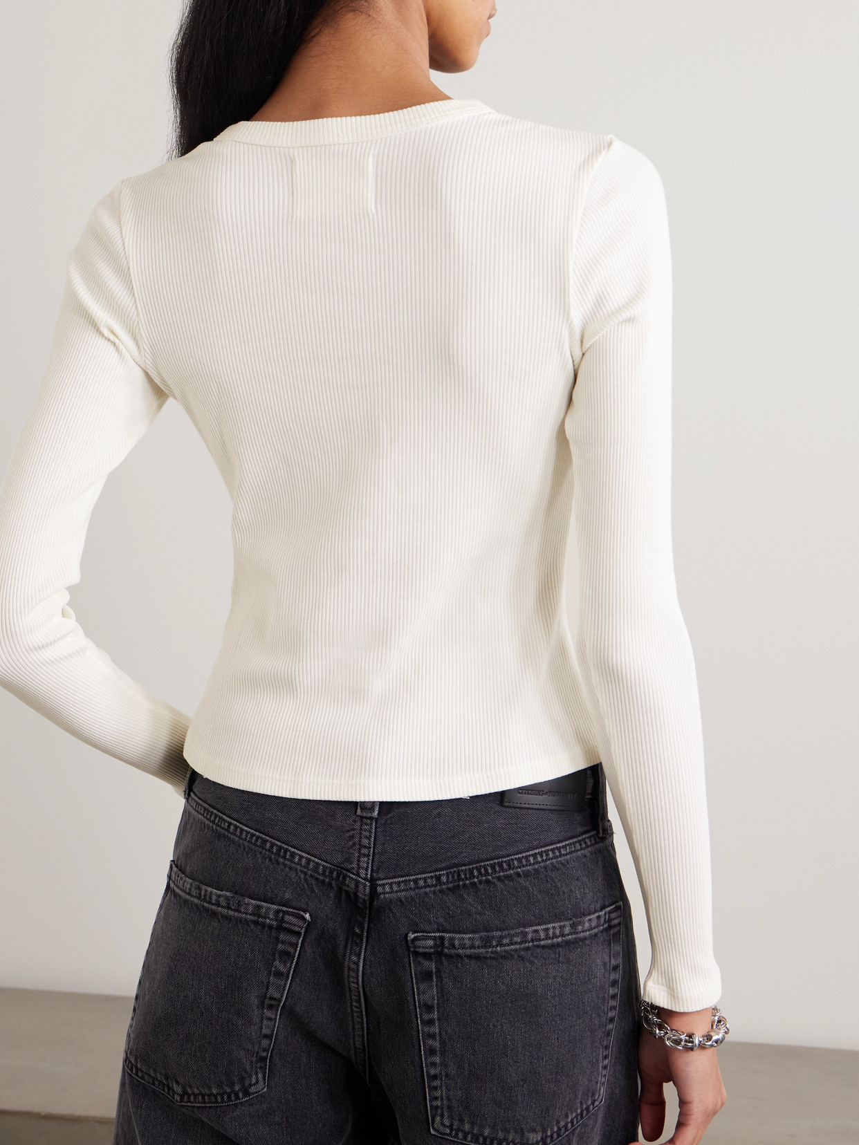 Kari Ribbed Stretch-Jersey T-Shirt