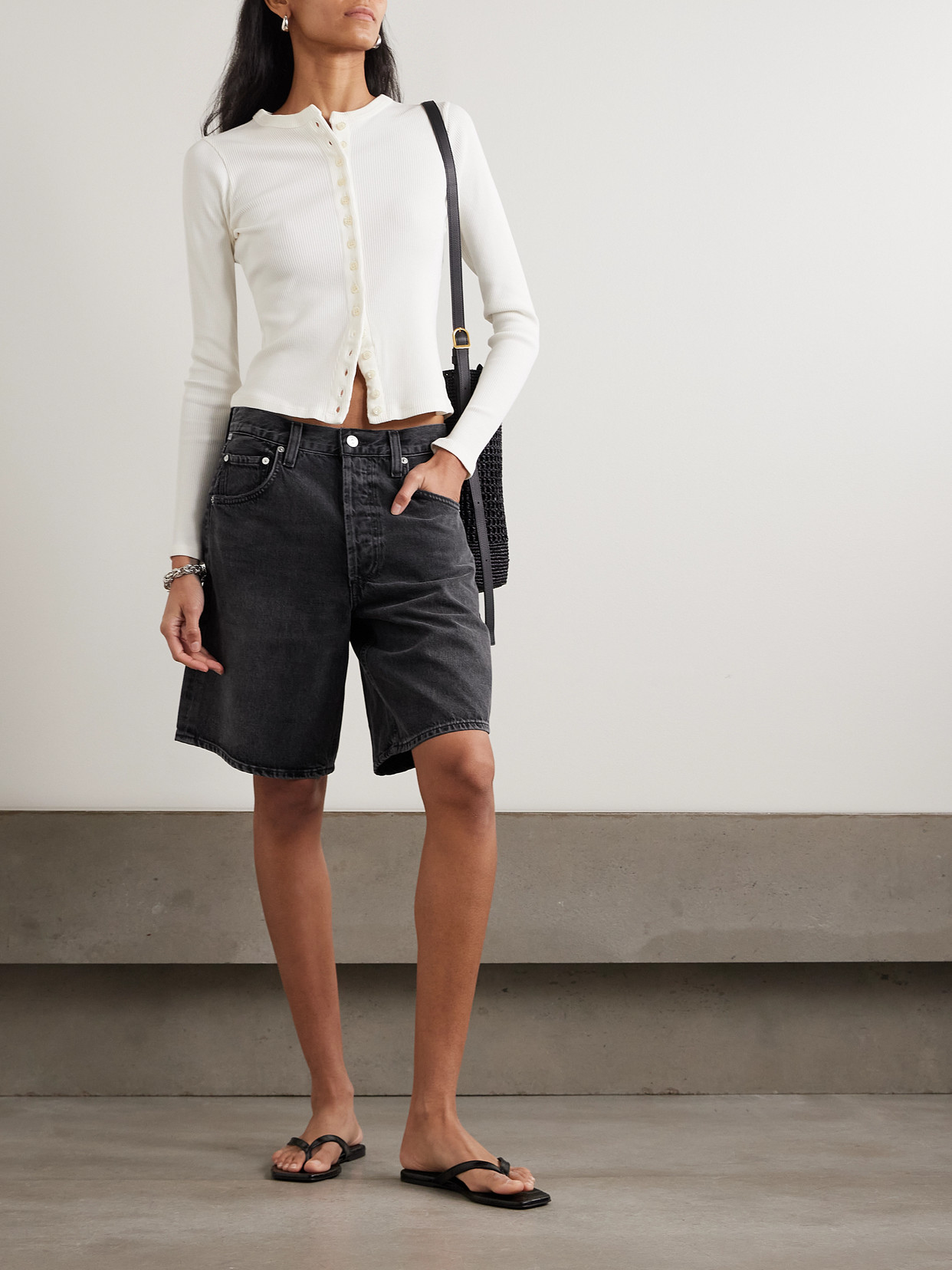 Kari Ribbed Stretch-Jersey T-Shirt
