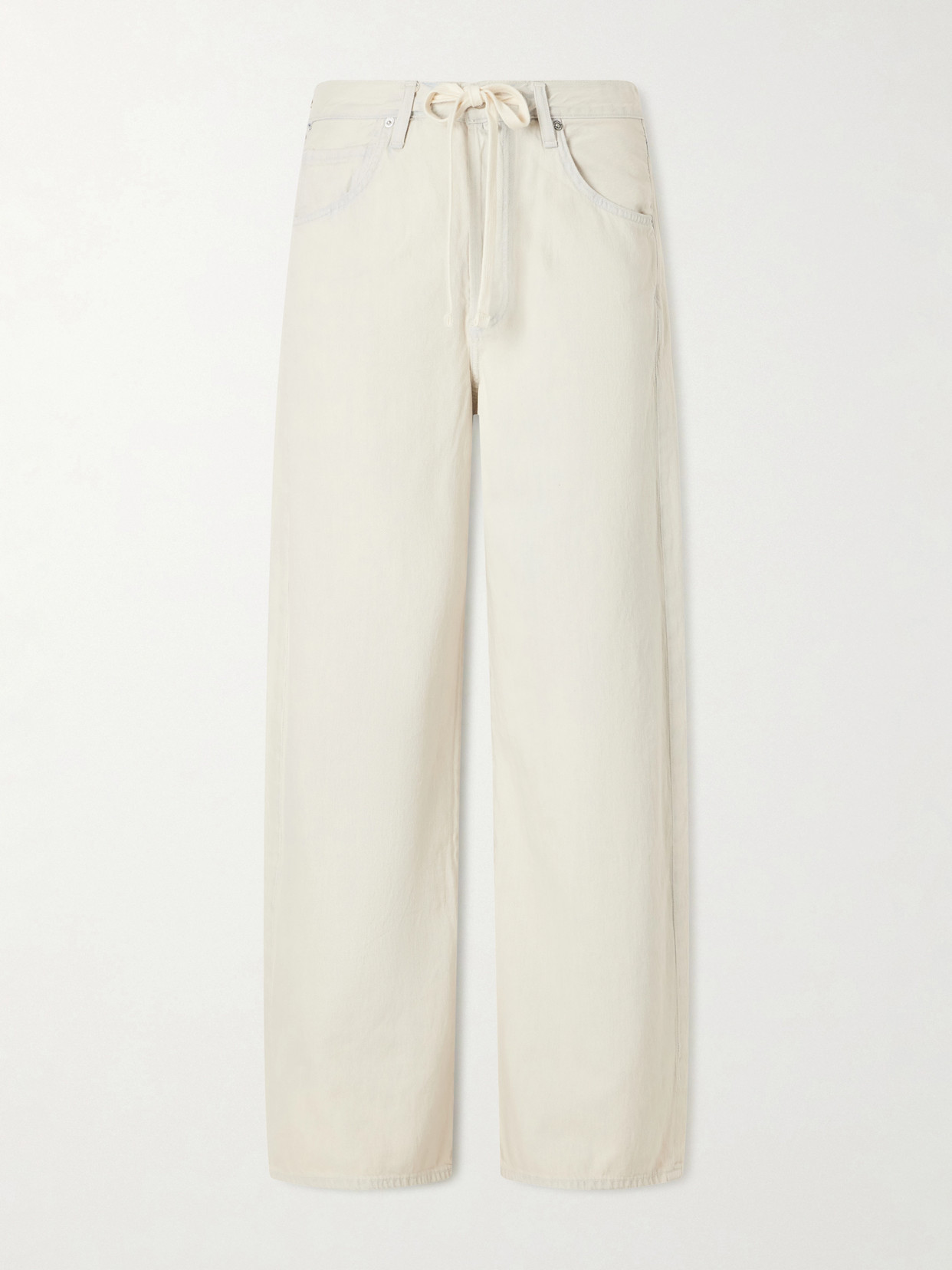 Citizen Of Humanity Brynn Drawstring Mid-rise Wide-leg Jeans In Animal Print