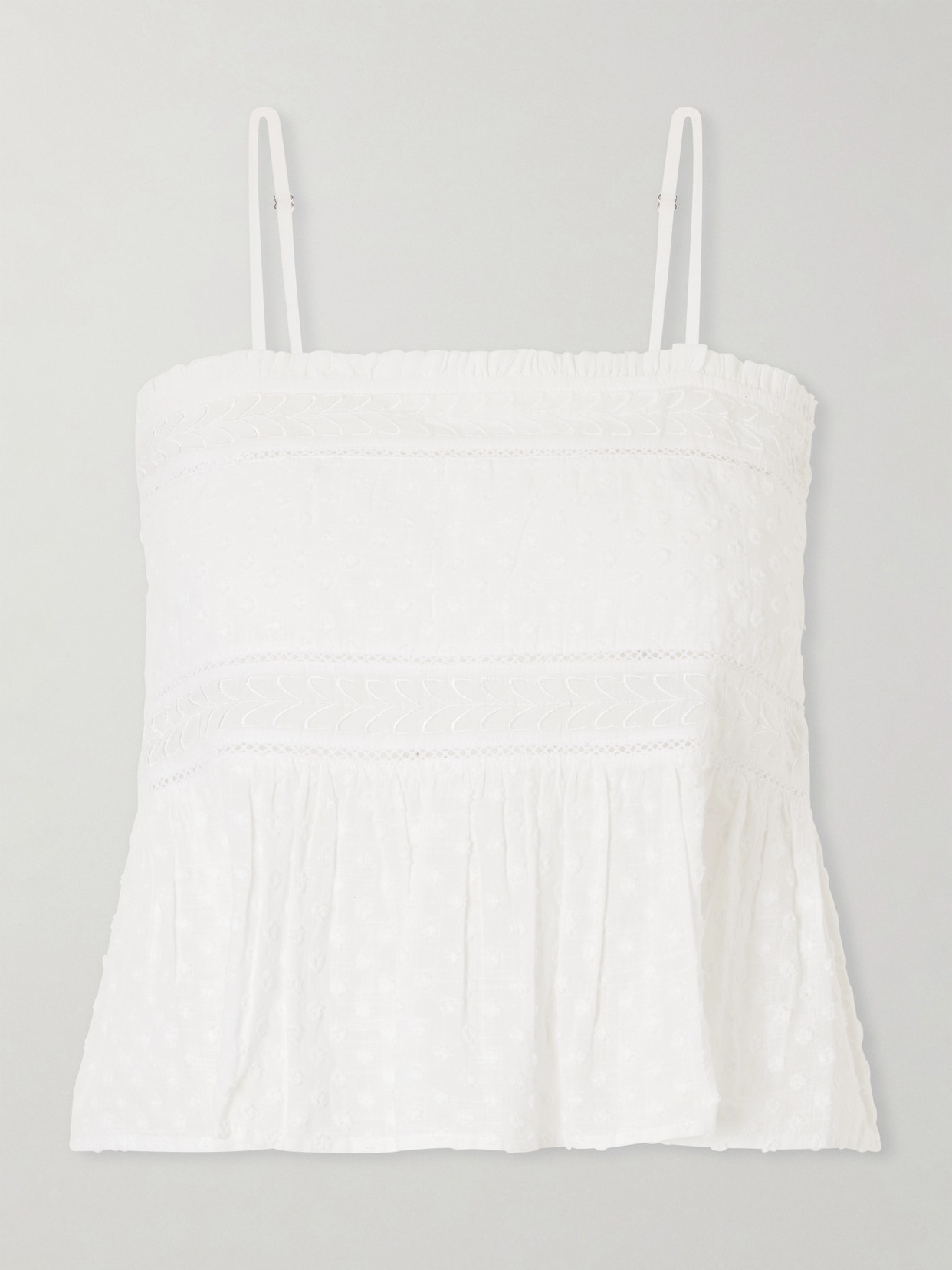 Thierry Colson Saskia Embroidered Cotton-voile Top In White