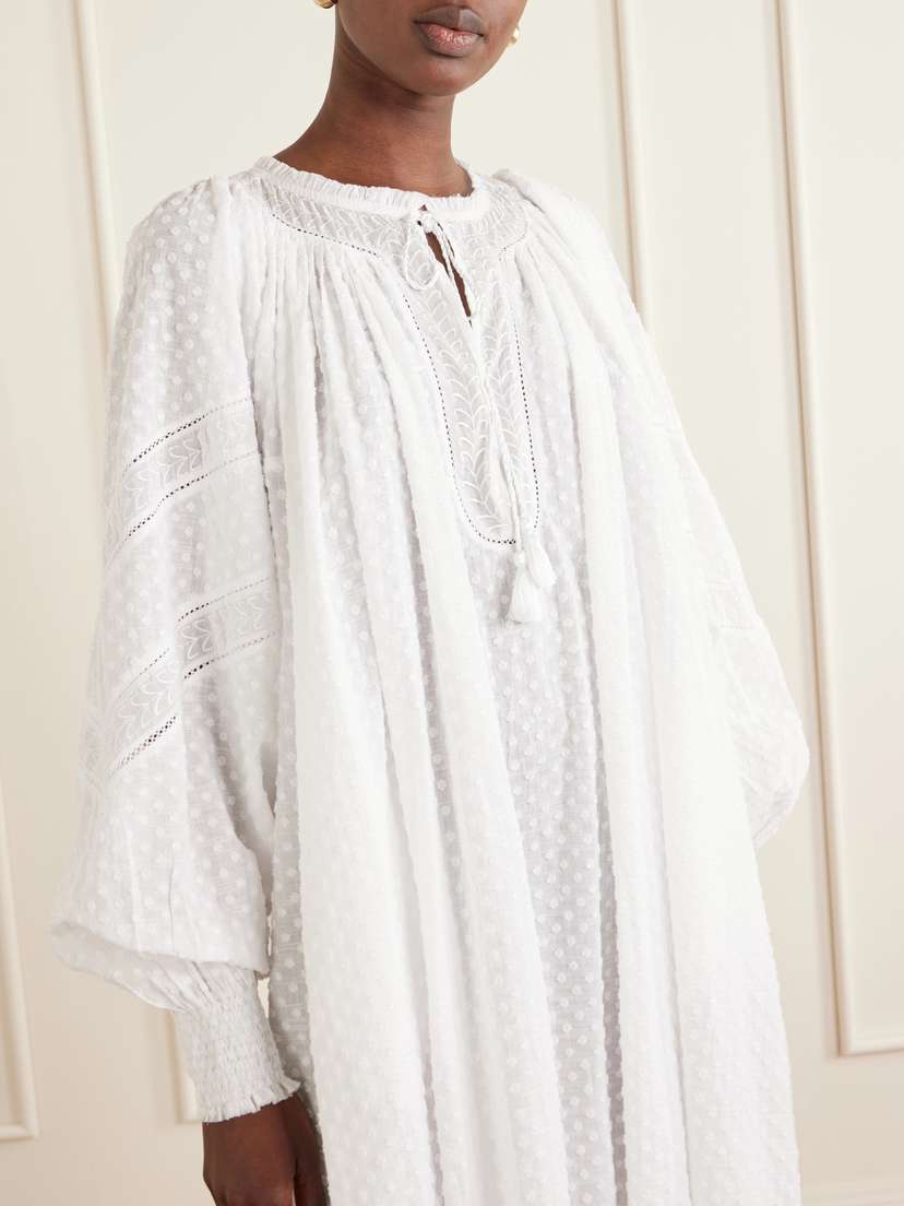Thierry Colson Vladia Ruffled Embroidered Cotton Maxi Dress | Thumbnail 4 Thierry Colson Vladia Ruffled Embroidered Cotton Maxi Dress | Thumbnail 4