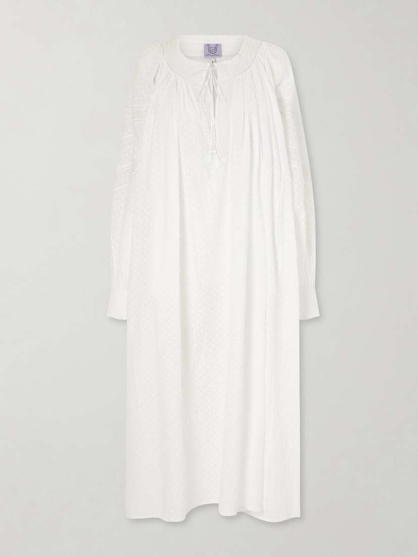 Thierry Colson Vladia Ruffled Embroidered Cotton Maxi Dress - Women's Clothing