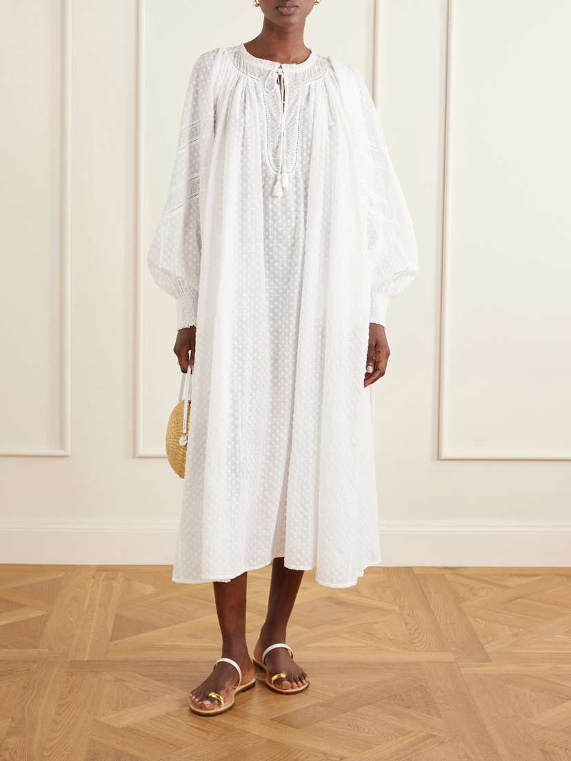 Thierry Colson Vladia Ruffled Embroidered Cotton Maxi Dress | Thumbnail 2 Thierry Colson Vladia Ruffled Embroidered Cotton Maxi Dress | Thumbnail 2