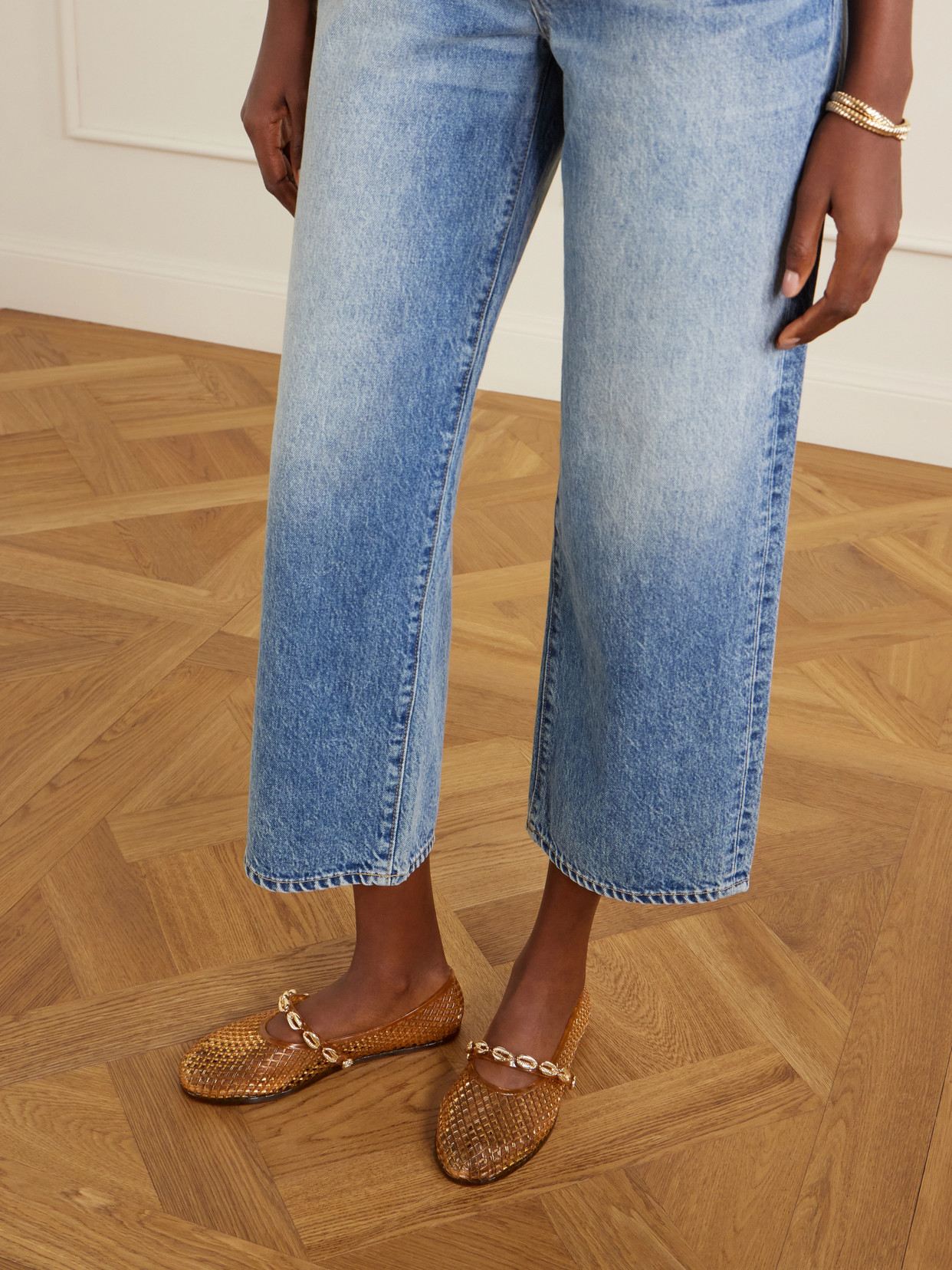 Iro Shell-Embellished Rubber Flats