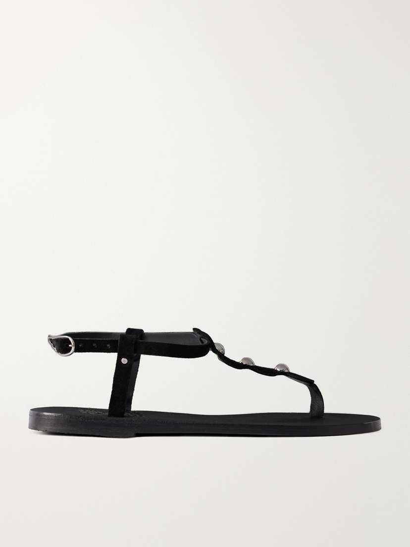 Ancient Greek Sandals Ilida Studded Suede Sandals