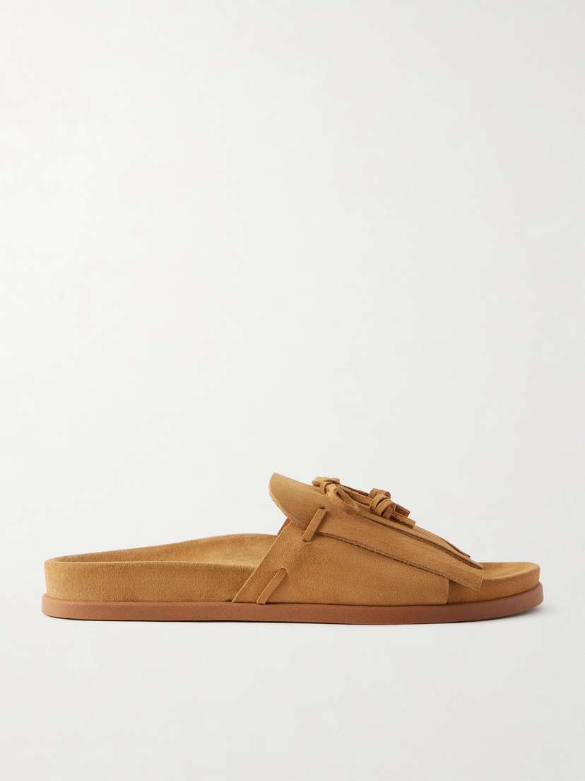 Ancient Greek Sandals Amfiliki Suede Slides