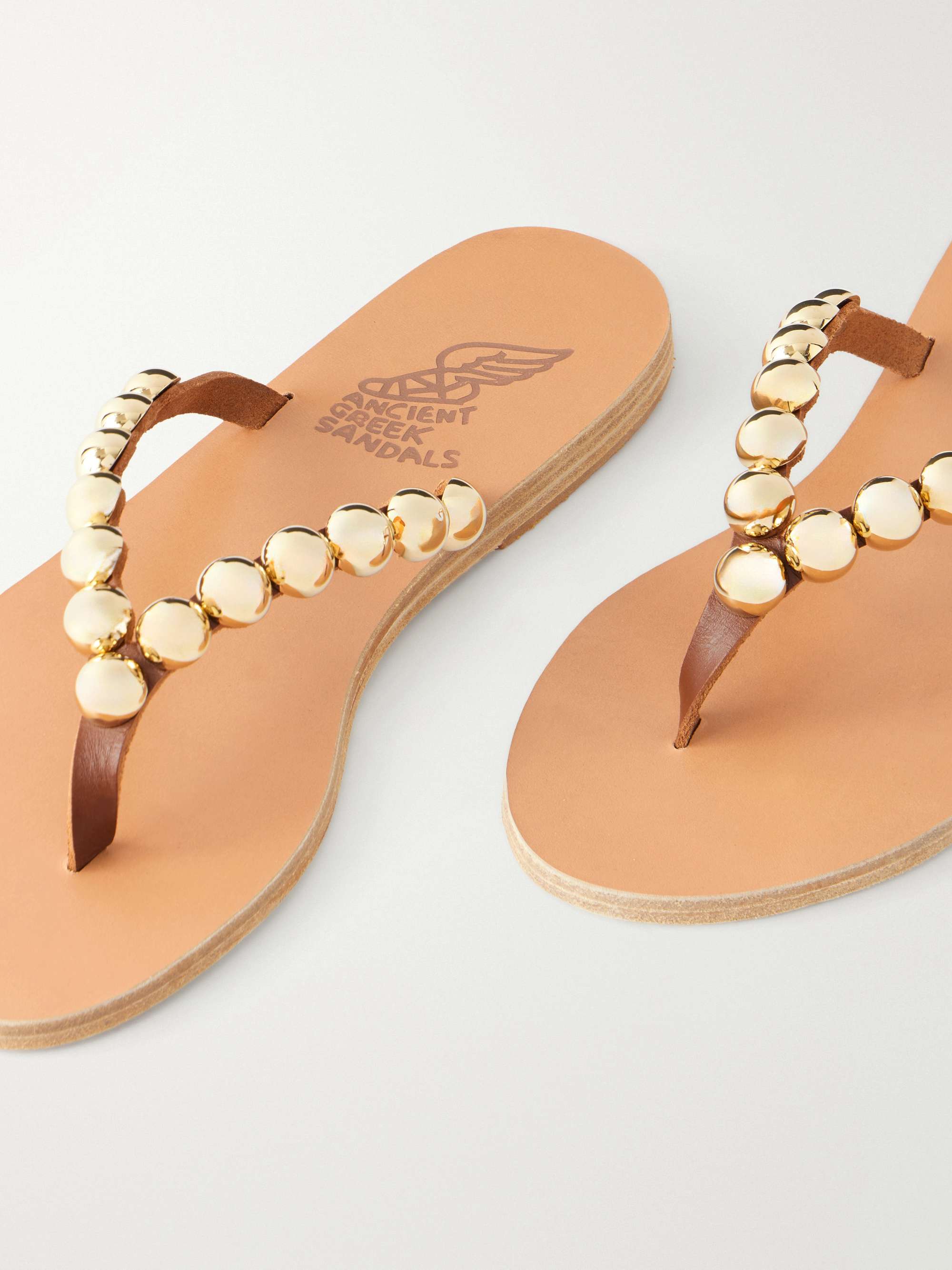 ANCIENT GREEK SANDALS Endoxi studded leather sandals | NET-A-PORTER