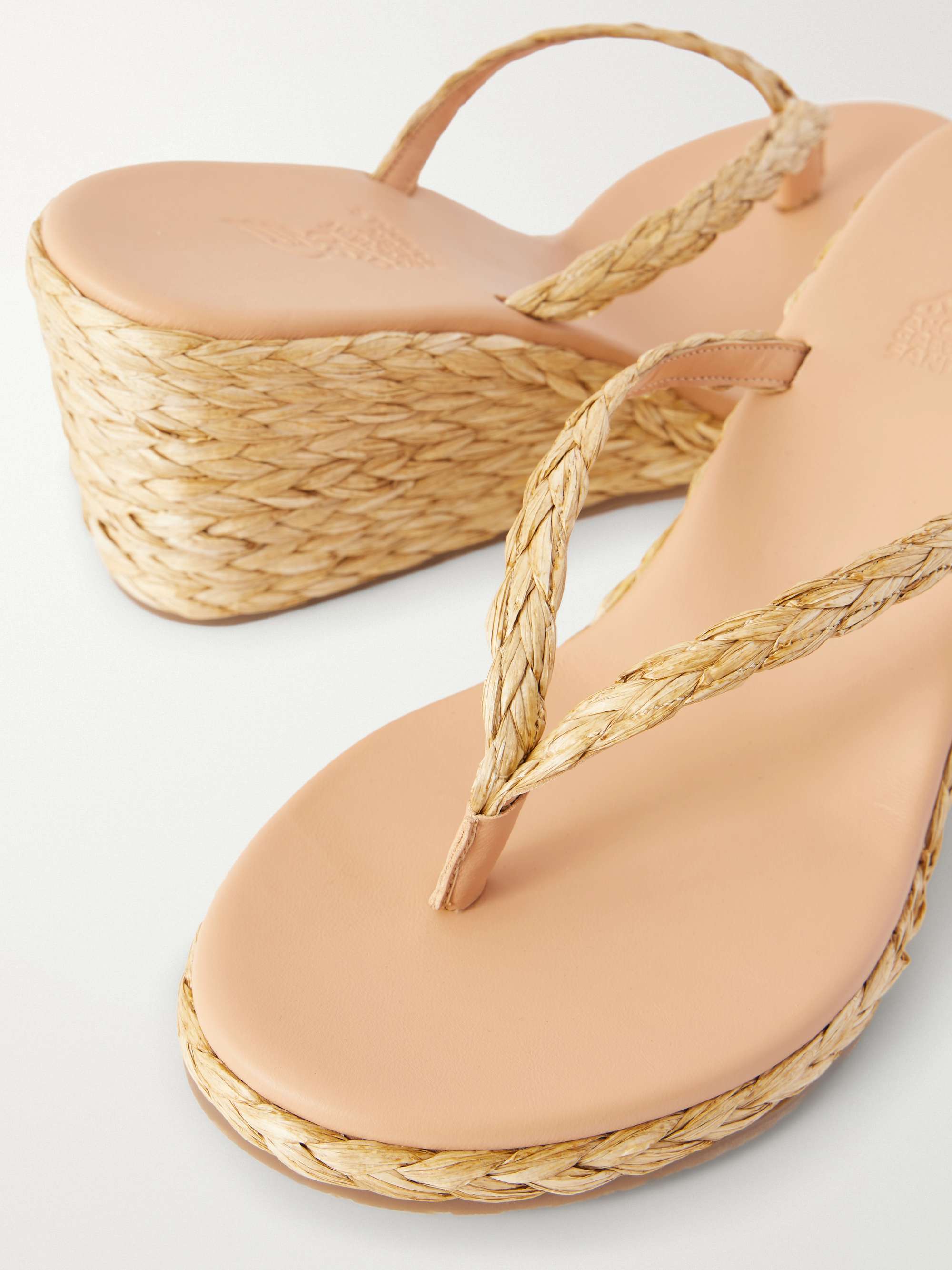 ANCIENT GREEK SANDALS Etheria woven raffia wedge | NET-A-PORTER